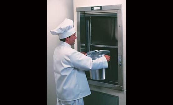 chef uses dumbwaiter